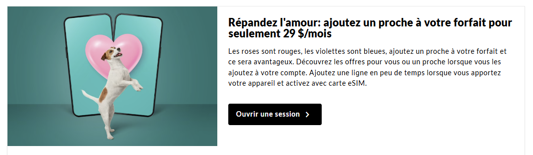 Ajoutez un proche à votre forfait téléphonique pour seulement 29 $/mois.