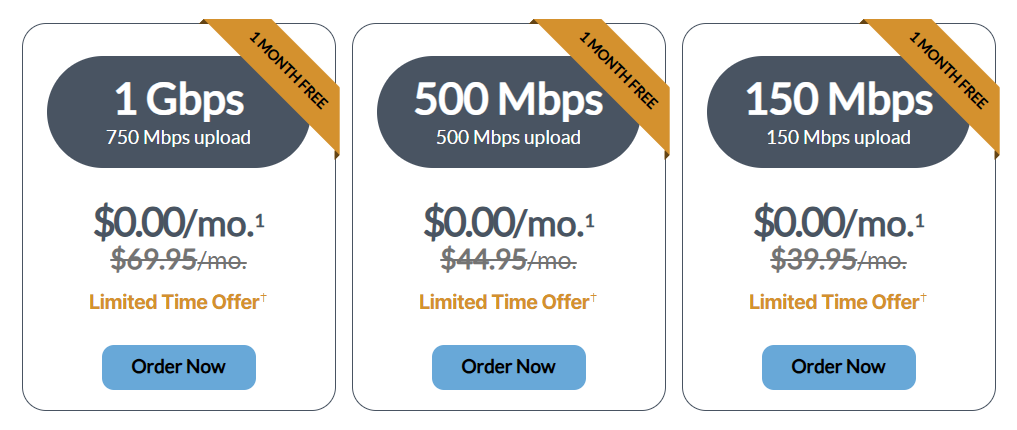 Get one month free on all Fibre internet plans, applied to your first month of service. Offer available to new residential customers until February 2, 2025.